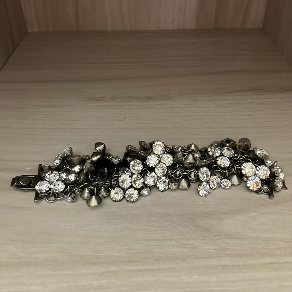 J. Crew Jewelry - J. Crew Brushed Silver Rhinestone Bracelet